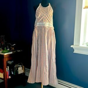 Backless maxi great condition blue white grey light salmon